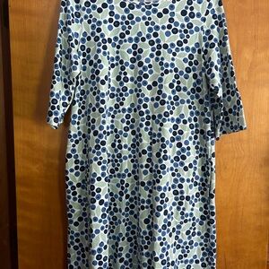 Winter water factory, blueberry, & Leaf Print Midi Dress